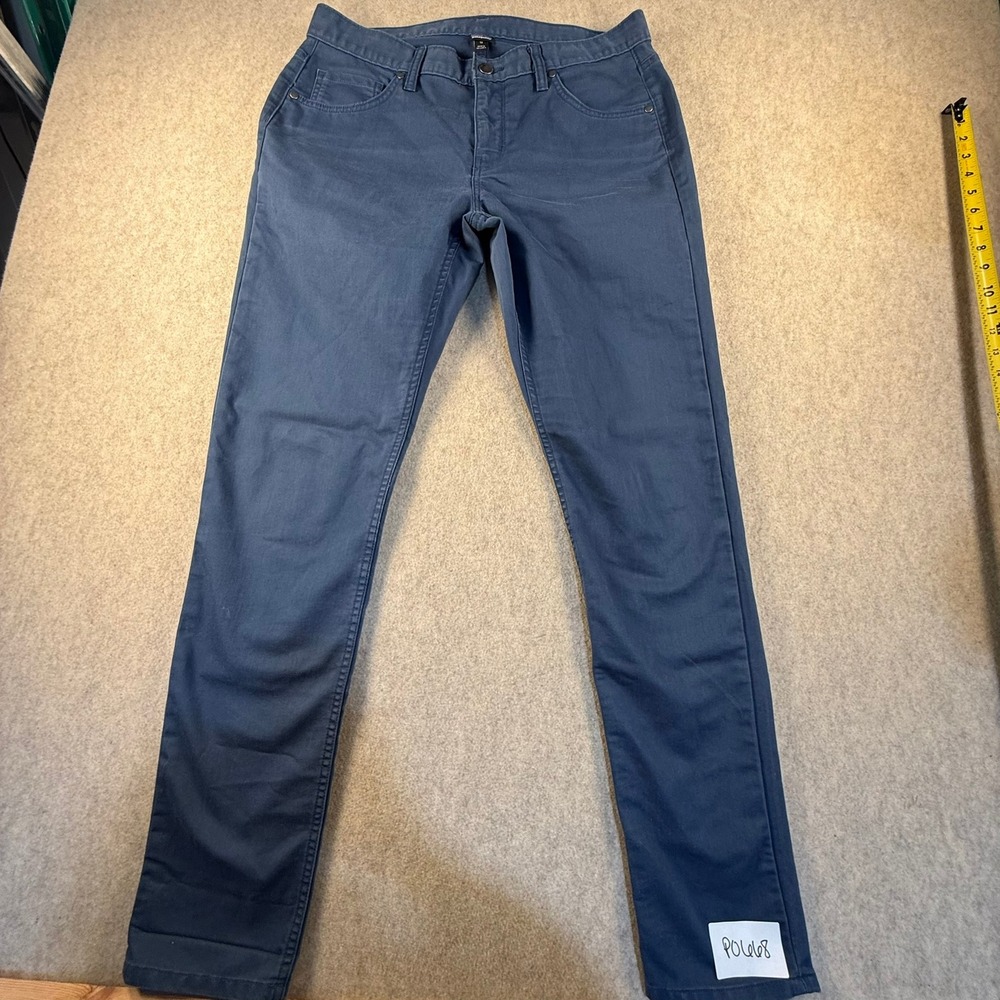 Patagonia Womens Slim Fit Straight Leg Organic Cotton Blend Pants Blue Gray‎ 12